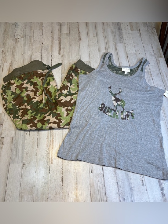 Bobbie Brooks Tops - Bobbie Brooks Camo Deer Graphic Tank Top - Gray & Green Set 3X